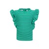 Groen gestreepte badstof t-shirt - Mandy green 